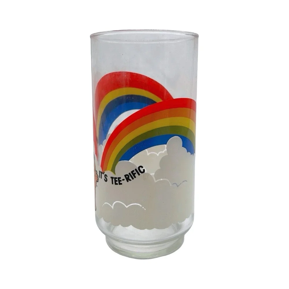 Vintage Tastee-Freez Rainbow‎ It's Tee-rific Mascot Glass Tumbler Advertising